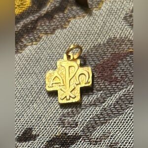 Alpha Omega Chi-Rho cross pendant PAX Pope Francis